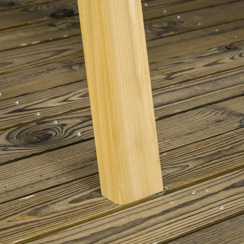 Outsunny Dondolo da Giardino a 2 Posti in Legno con Altezza Regolabile, 196 x 120 x 171 cm, Legno naturale