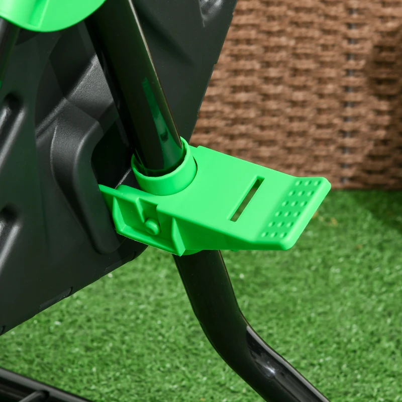 Outsunny Compostiera da giardino girevole a 360° in polipropilene 65 L 24 fori 60 x 49 x 77 cm nera