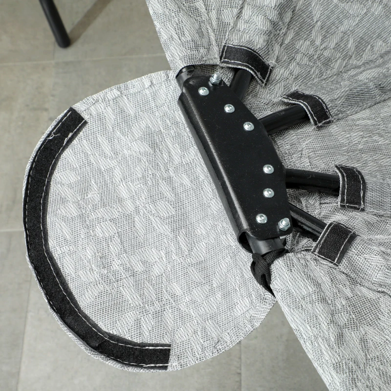 Outsunny Cesta Colgante en Forma de Huevo, Silla Colgante con Función de Balanceo y Cesta Plegable, Sillón de Jardín, Portavasos, Gris