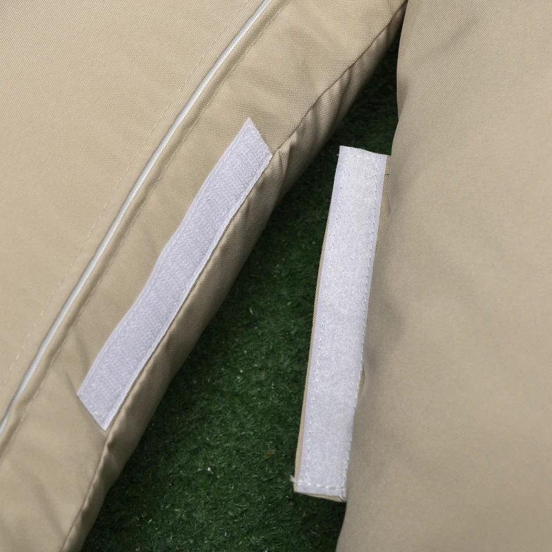 Outsunny Sillón huevo con estructura de resina efecto mimbre y cojines de poliéster estructura de metal 88x85x143 cm