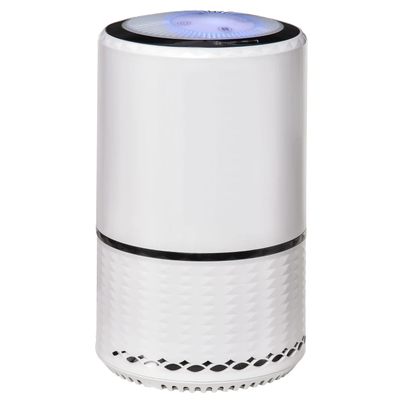 HOMCOM Purificateur d'Air avec Filtre HEPA Charbon Actif, 3 Vitesses Réglables, Surface couverte 18㎡, pour Poussière, Fumée, Odeurs, Pollen