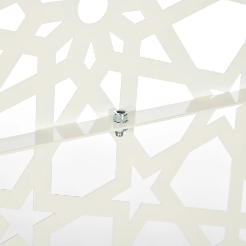 Outsunny Pannello Decorativo per la Privacy da Esterno con Motivo in Metallo, 92 x 45 x 198 cm, Bianco