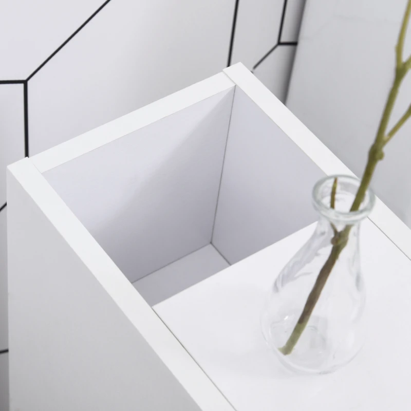 kleankin Supporto Rotolo Carta Igienica, Porta Carta Igienica,  Armadietto per Carta Igienica, 3 Livelli, Bianco