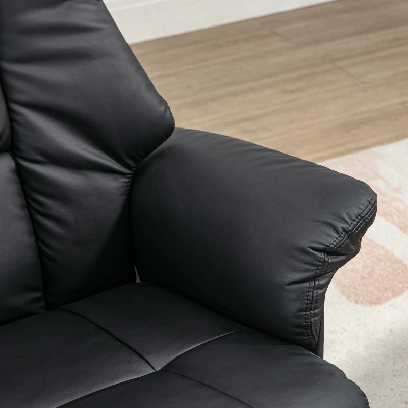 HOMCOM Sillón relax con Otomana Sillón con Reposapiés respaldo ajustable 77x89x110 cm Negro