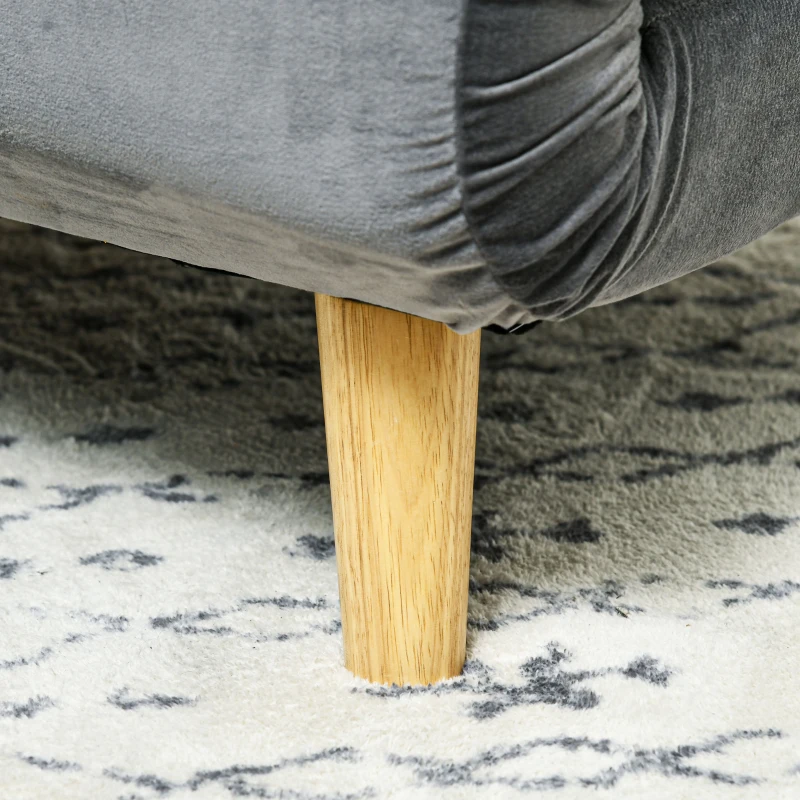 HOMCOM Sillón 2 en 1 relax Cama de Invitados 72x78x79 cm Gris