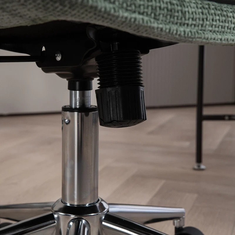 HOMCOM Silla de oficina en tela altura ajustable giratoria con 5 ruedas Verde