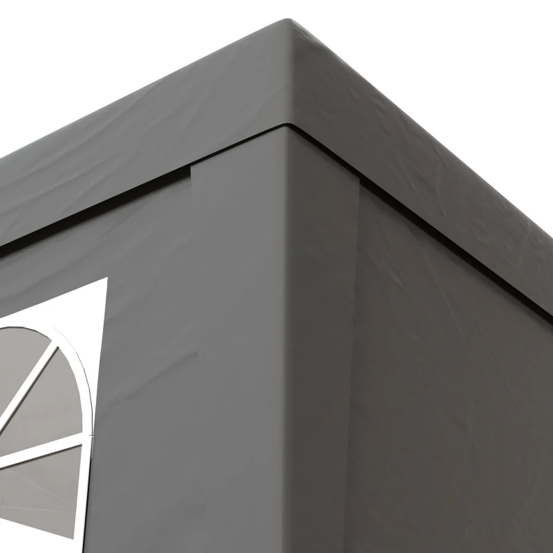 Outsunny Carpa plegable de jardín pop-up plegable, ajustable en altura, protección UV 30+, 3 paredes laterales, Gris