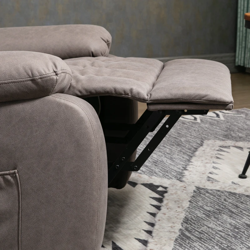 HOMCOM Elektrischer Relaxsessel mit verstellbarer Rückenlehne und Aufstehhilfe, Mikrofaser, 86 x 92 x 102 cm grau