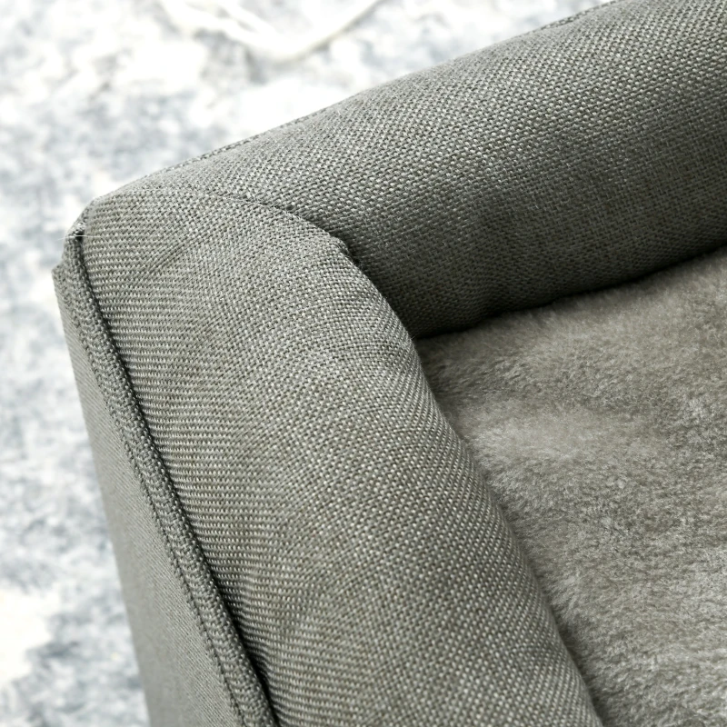 PawHut Casa para gatos con 2 niveles y cojín de felpa suave - 36,5x36,5x33 cm Gris