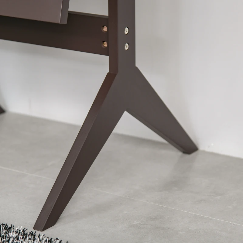 HOMCOM Specchio da Terra Grande con Inclinazione Regolabile per Camera da Letto, 47L x 46l x 148H cm, in Legno, Marrone Scuro