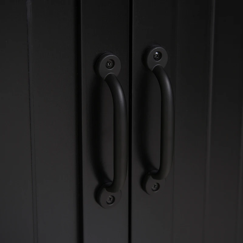 HOMCOM Credenza Buffet da Cucina Contemporanea con 2 Armadi e 3 Ripiani, in MDF e Pannelli di Particelle, Nero