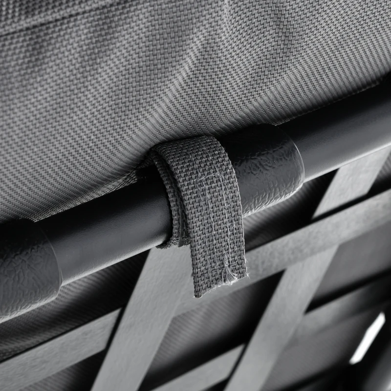 Outsunny Gartenliege für 3 Personen Grand Confort Verstellbares Dach Dicke abnehmbare Kissen Polyester Stahl epoxidgrau