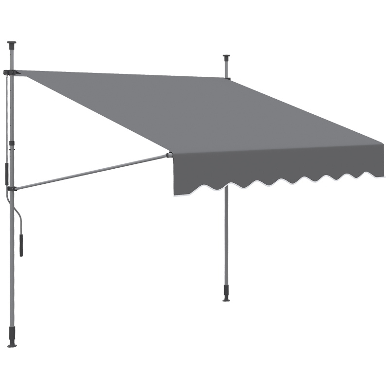 Outsunny Store banne manuel rétractable inclinaison réglable installation rapide  sans trous à percer 2 x 1,5 x 3,1 m