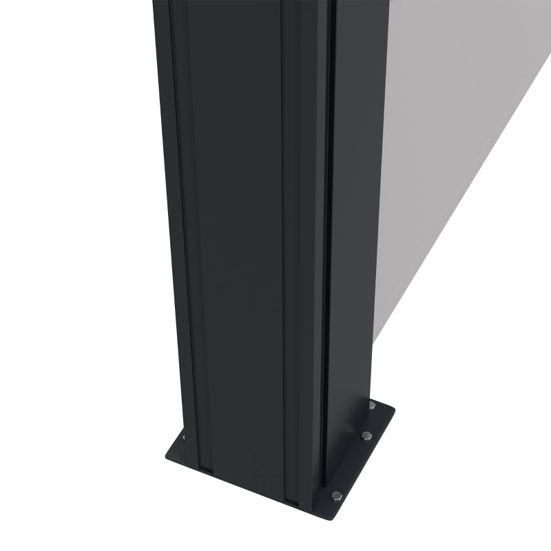 Outsunny Toldo lateral Paraviento retráctil 4x1,60 m aluminio Poliéster Anti-UV Alta densidad 180 g/m² Gris