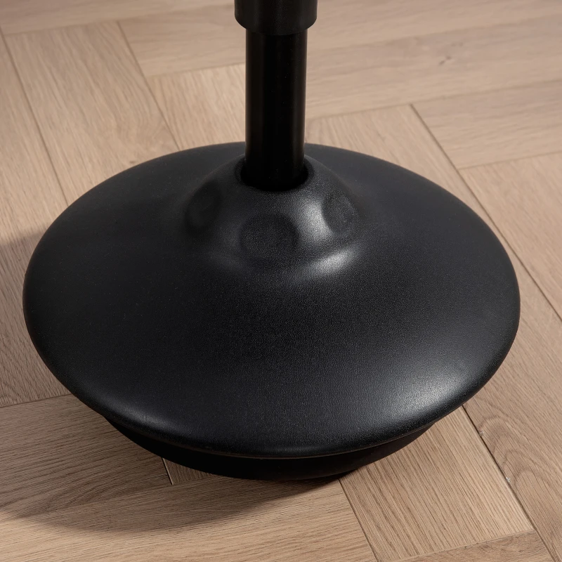 HOMCOM Sgabello da Ufficio Ergonomico Girevole a 360°, Ampia Base, 36 x 36 x 70-90 cm, Nero