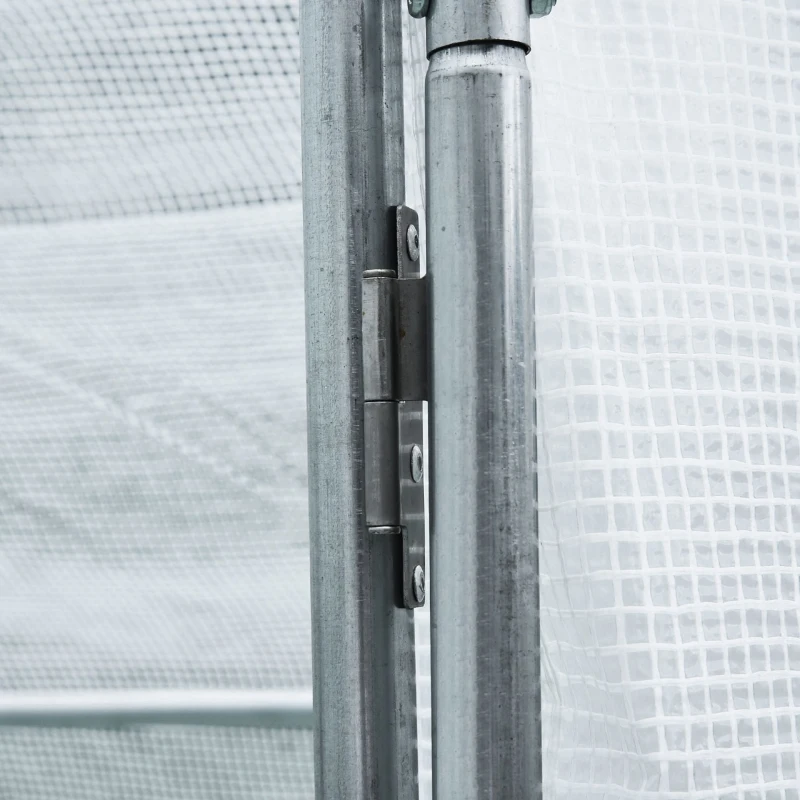 Outsunny Invernadero de Jardín en Túnel Superficie Suelo 12 m² 4x3x2 m Estructura Tubular Reforzada 25 mm Doble Puerta con asas Blanco