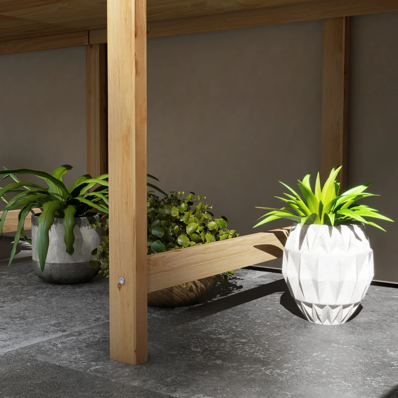 Outsunny Fioriera rialzata in legno di abete con drenaggio e inserti per irrigazione