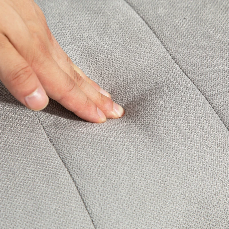 HOMCOM Sedia a Dondolo con Cuscino Lombare, Ampia Seduta, Struttura in Faggio, fino a 120 kg, Grigio