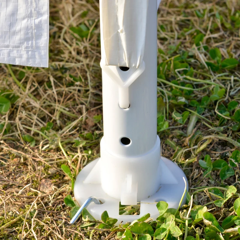 Outsunny Pavillon Tente de Fête 6x3m avec Parois Latérales Amovibles, Portes et Fenêtres, Blanc