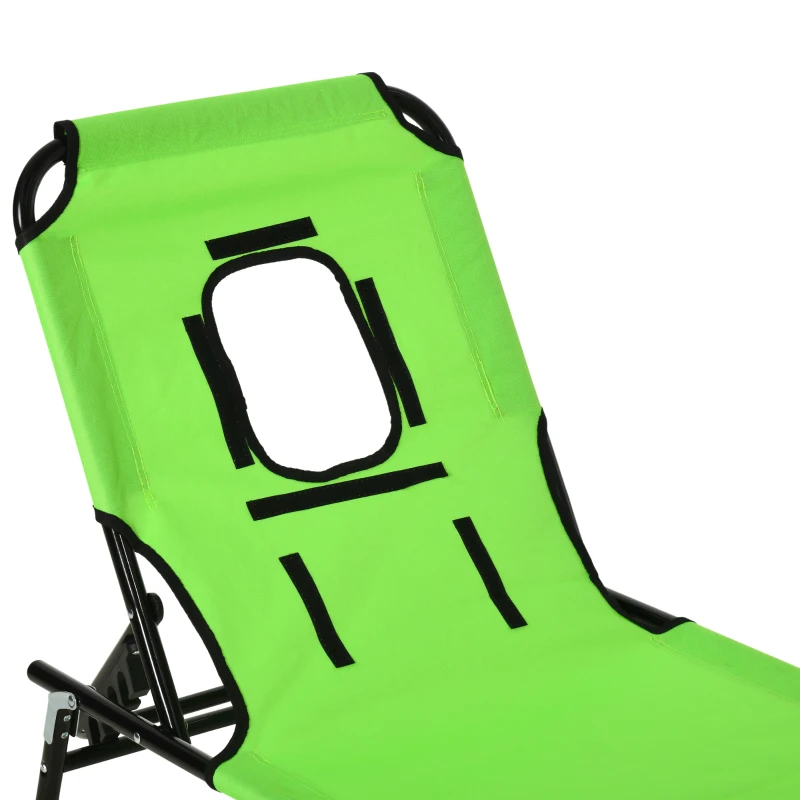 Outsunny Lettino da Giardino Chaise Longue Pieghevole Bain de Soleil per Lettura verde