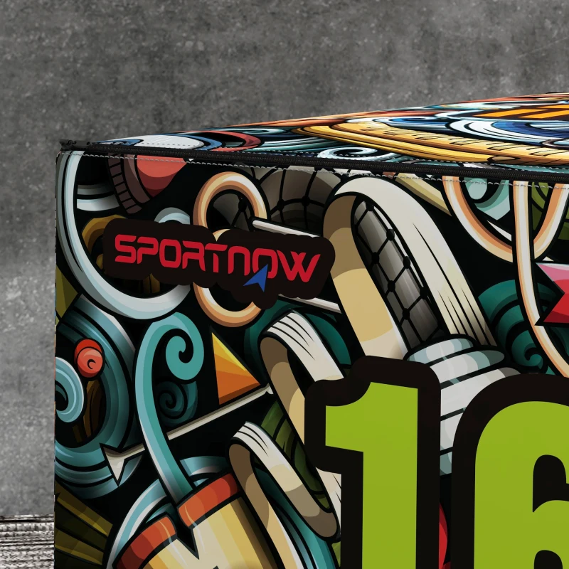 SPORTNOW Plyo Box3 Alturas Jumping Box Antideslizante para Casa y Gimnasio, 61x51x41 cm, Multicolor