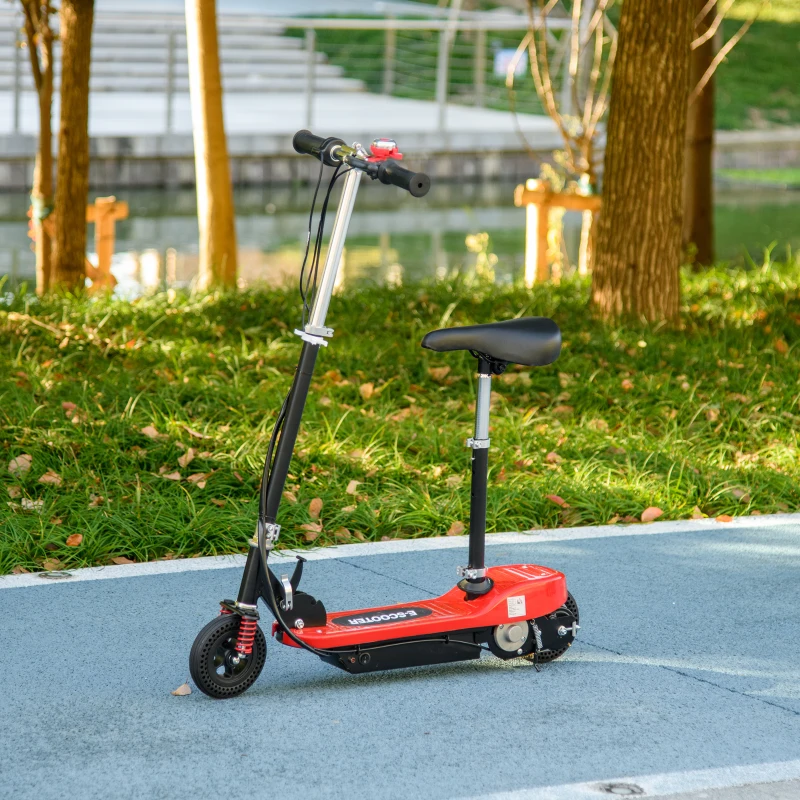 HOMCOM Monopattino Elettrico 120 W Pieghevole per Bambini 7-14 Anni, 15 Km/h Max, Rosso