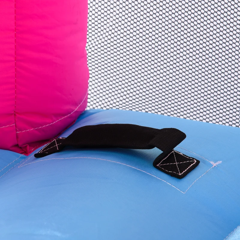 Outsunny Castello Gonfiabile per Bambini con Scivolo, Piscina e Canestro da Basket, Gioco Gonfiabile Gigante e Rimbalzante per 3 Bambini, 360x305x210 cm