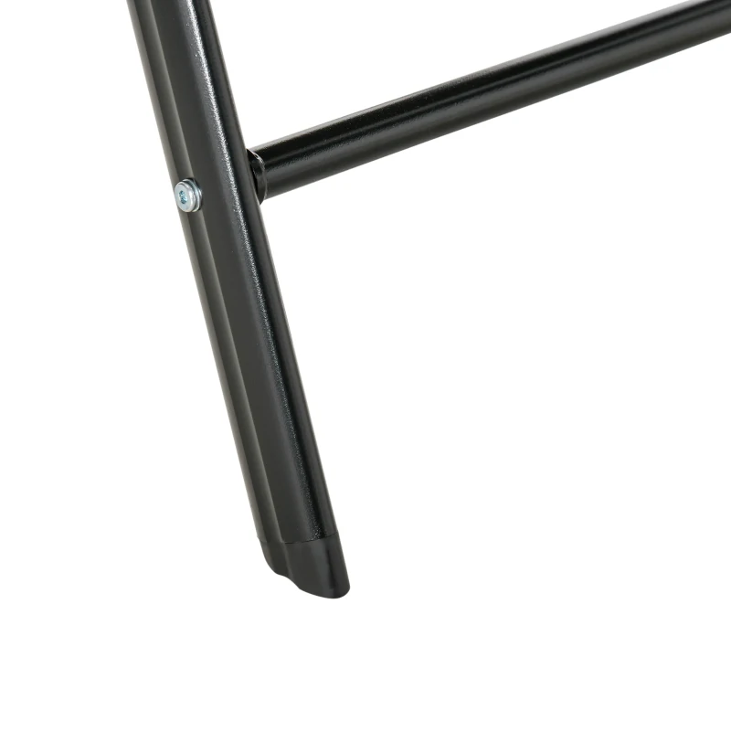 Outsunny Outdoor Gartenmöbelset 6 Personen, Aluminiumrahmen, 190 cm Tisch, 6 klappbare und verstellbare Stühle, Schwarz