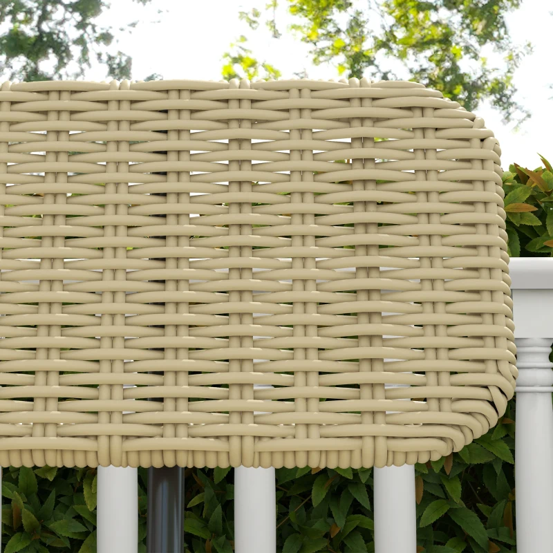 Outsunny Panca da Esterno per 2 Persone, Rattan Sintetico, Struttura in Metallo Resistente alla Ruggine, 132 x 66 x 80 cm, Khaki