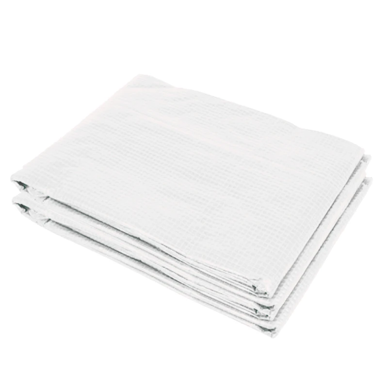 Outsunny Lona de repuesto invernadero tunel 12 m² 4x3x2 m PE anti-UV impermeable 8 ventanas + puerta enrollable con Cremallera Blanco