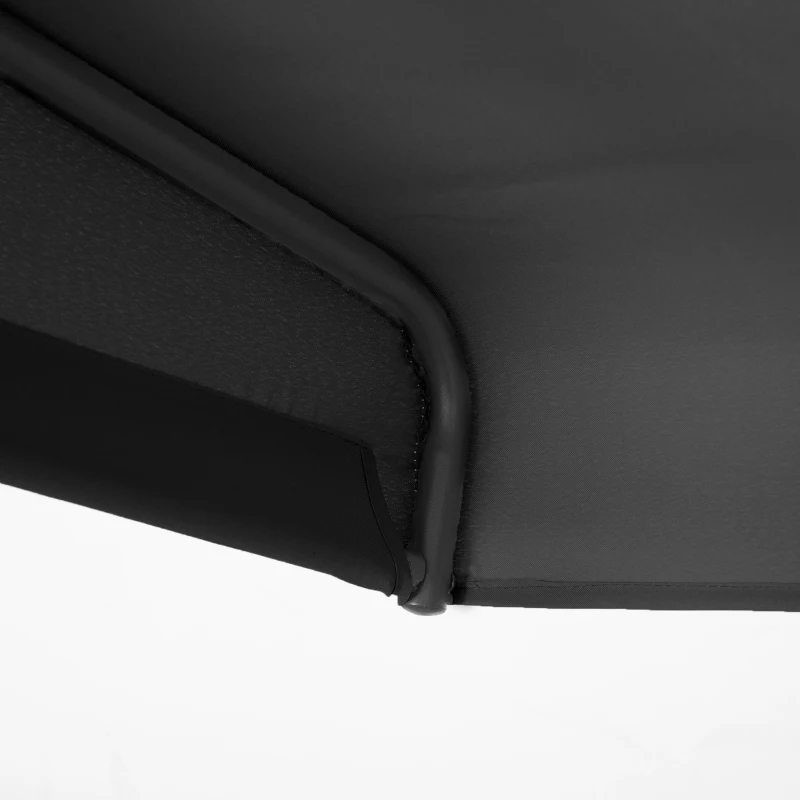 Outsunny Balancín de Jardín 3 Plazas Gran Confort Toldo Inclinación Ajustable Asiento y Respaldo Ergonómico Acero epoxi textileno Negro