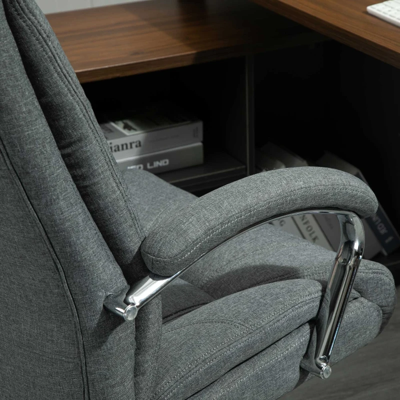 Vinsetto Silla de Oficina con Función de Balanceo Sillón ergonómico con Reposabrazos Acolchados Reposacabezas Altura Ajustable