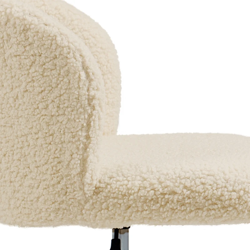 Vinsetto Silla de oficina sin reposabrazos de lana de oveja altura ajustable giratoria 360° carga máx 120 Kg Kaki