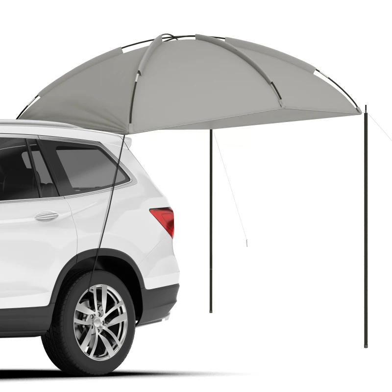 Outsunny Parasole Gazebo Tenda Parasole a Cupola in Acciaio Poliestere ad Alta Densità 190 T, Borsa Trasporto Inclusa, Grigio
