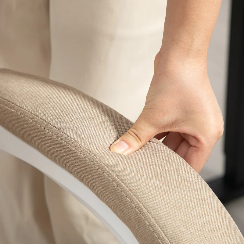 Vinsetto Silla de oficina para directivos con reposapiés respaldo reclinable y reposabrazos acolchados en lino Beige