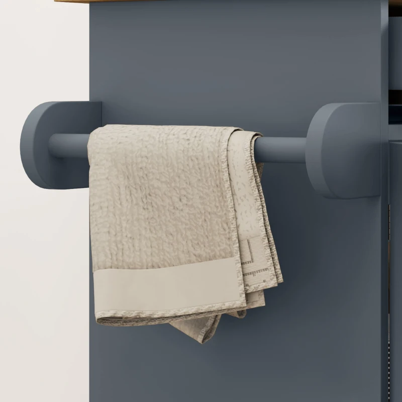 HOMCOM Chariot de Cuisine en Bois avec Tiroir, Porte-Épices et Armoire, 109x40x89 cm, Gris et Couleur Bois