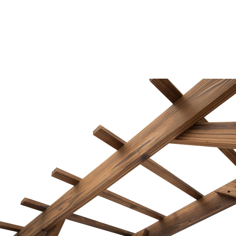 Outsunny Arco da Giardino Arco a Fiori Stile Esotico dim. 140L x 65l x 200H cm Legno di Abete