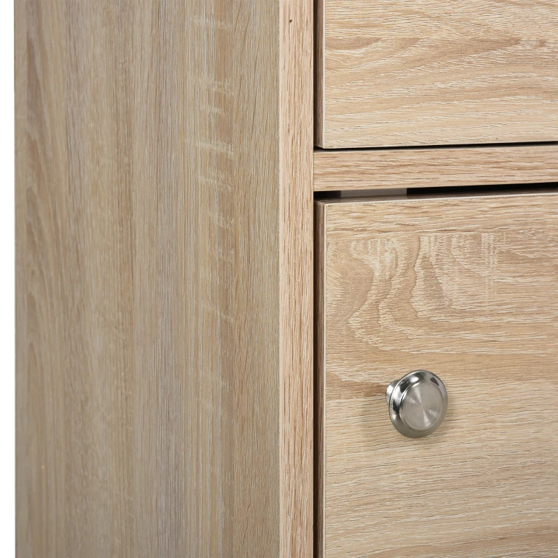 HOMCOM Meuble Polyvalent avec 3 Étagères en Bois et 3 Portes pour Maison, Chambre, Salon ou Bureau, 48x34x100cm