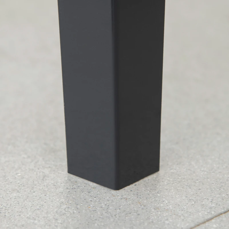 Outsunny Fioriera da Giardin Rialzata Rettangolare con Foro di Drenaggio in Acciaio Zincato, 100 x 30 x 80 cm, Nero