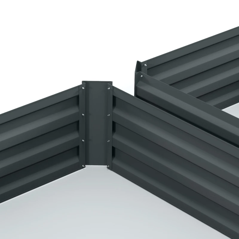 Outsunny Set di 2 orti quadrati da giardino dim. 100L x 100l x 30H cm - lamiera ondulata verde