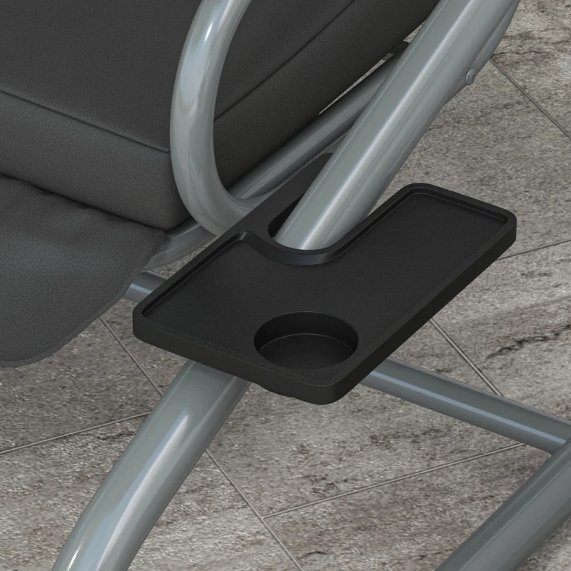 Outsunny Balancín de Jardín 3 Plazas Convertible Techo Inclinación Ajustable 2 estantes Soporte 2x1,2x1,64 m metal