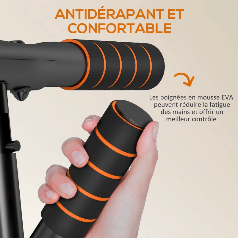 SPORTNOW Barra di Trazione Barra da Porta con Fasce di Resistenza e Maniglie Imbottite, 100 x 50 x 27 cm, Nero e Arancione