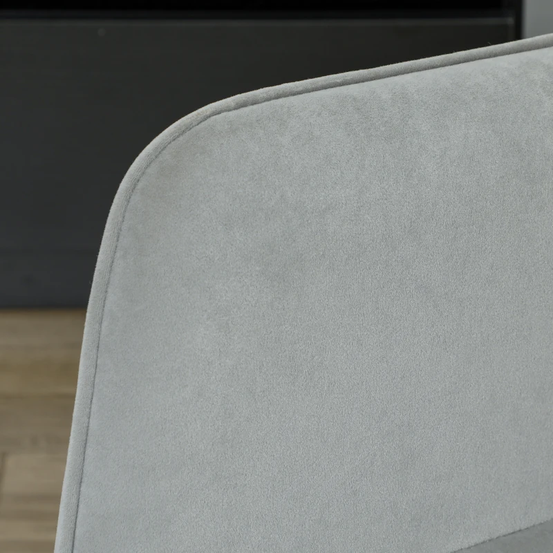 HOMCOM Sillón Mecedora Acolchado Grueso Amplio Respaldo Madera de Haya/Marco de Acero Soporta hasta 120 kg Gris Claro