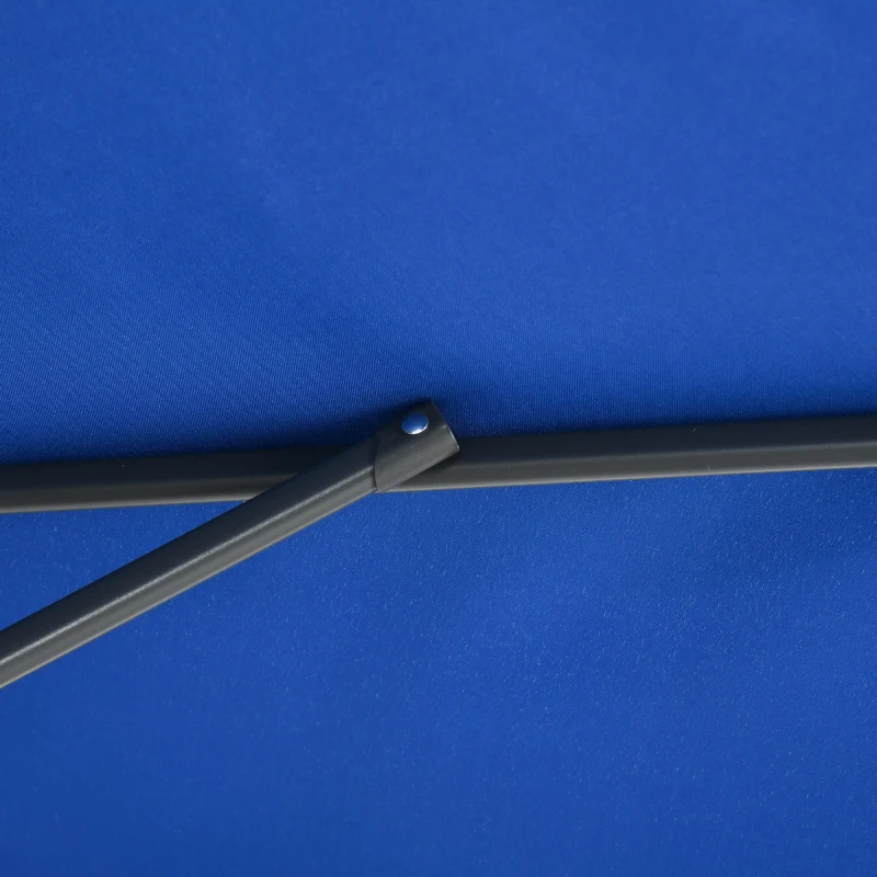 Outsunny Ombrellone Decentrato Ottagonale Inclinabile Ripiegabile, Diametro 3 m, Base a Croce, Blu
