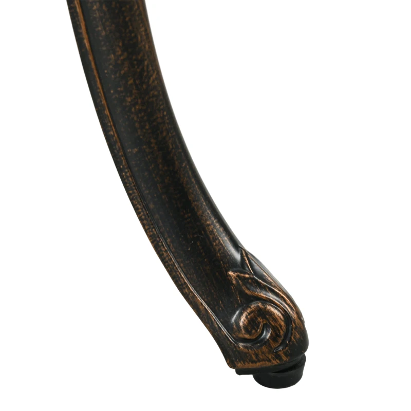 Outsunny Gartenmöbel Set 2-Sitzer 2 Stühle + Runder Tisch im Retro-Schmiedeeisen-Stil aus Aluminiumguss, bronze