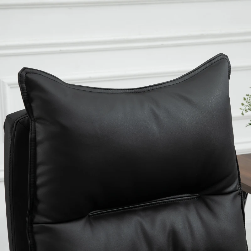 Vinsetto Silla de oficina ergonómica silla de oficina gran confort con reposapiés respaldo reclinable altura ajustable poliuretano