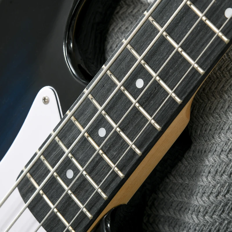 SPORTNOW E-Bass 4-Saiten mit 15W Verstärker, Tasche, Gurt und Plektren, Dunkelblau