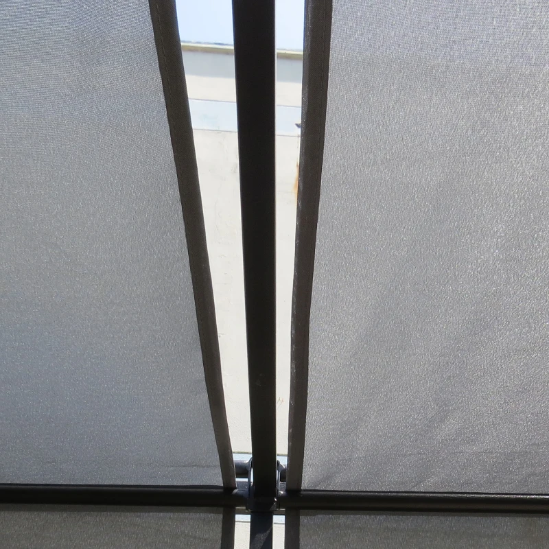 Outsunny Pergola con 3 teli retrattili 3L x 3P x 2,25H m struttura in acciaio - beige e nero