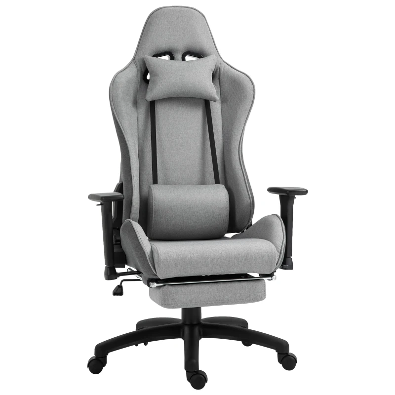 Vinsetto Silla de oficina silla de gerentes gran comodidad reposapiés reposacabezas + cojín lumbares integrados respaldo reclinable