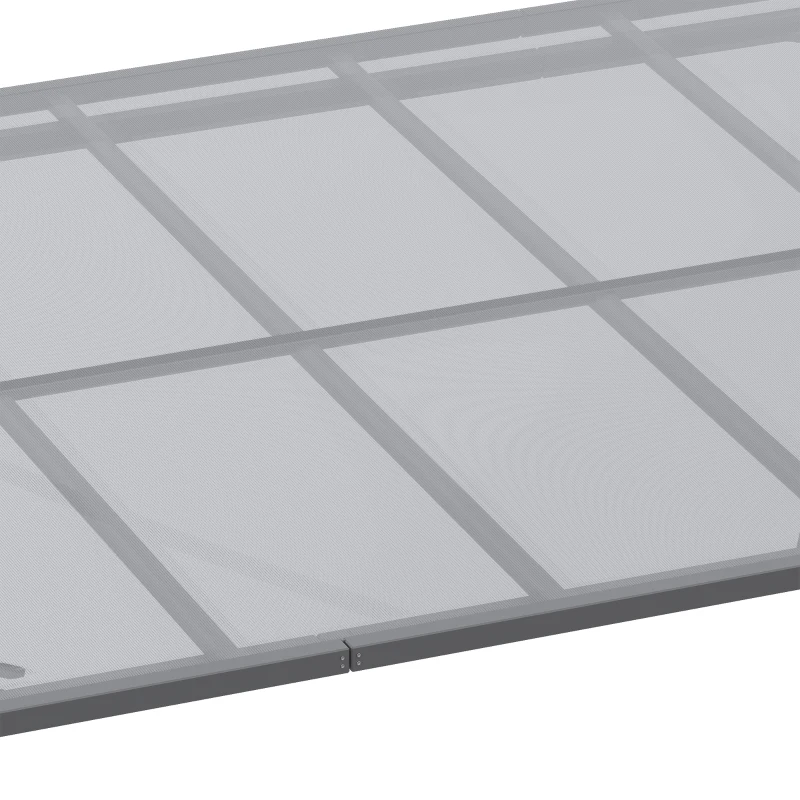 Outsunny Pérgola rígida de aluminio y policarbonato cenador de jardín refugio de coches 500x299x195/223 cm Gris